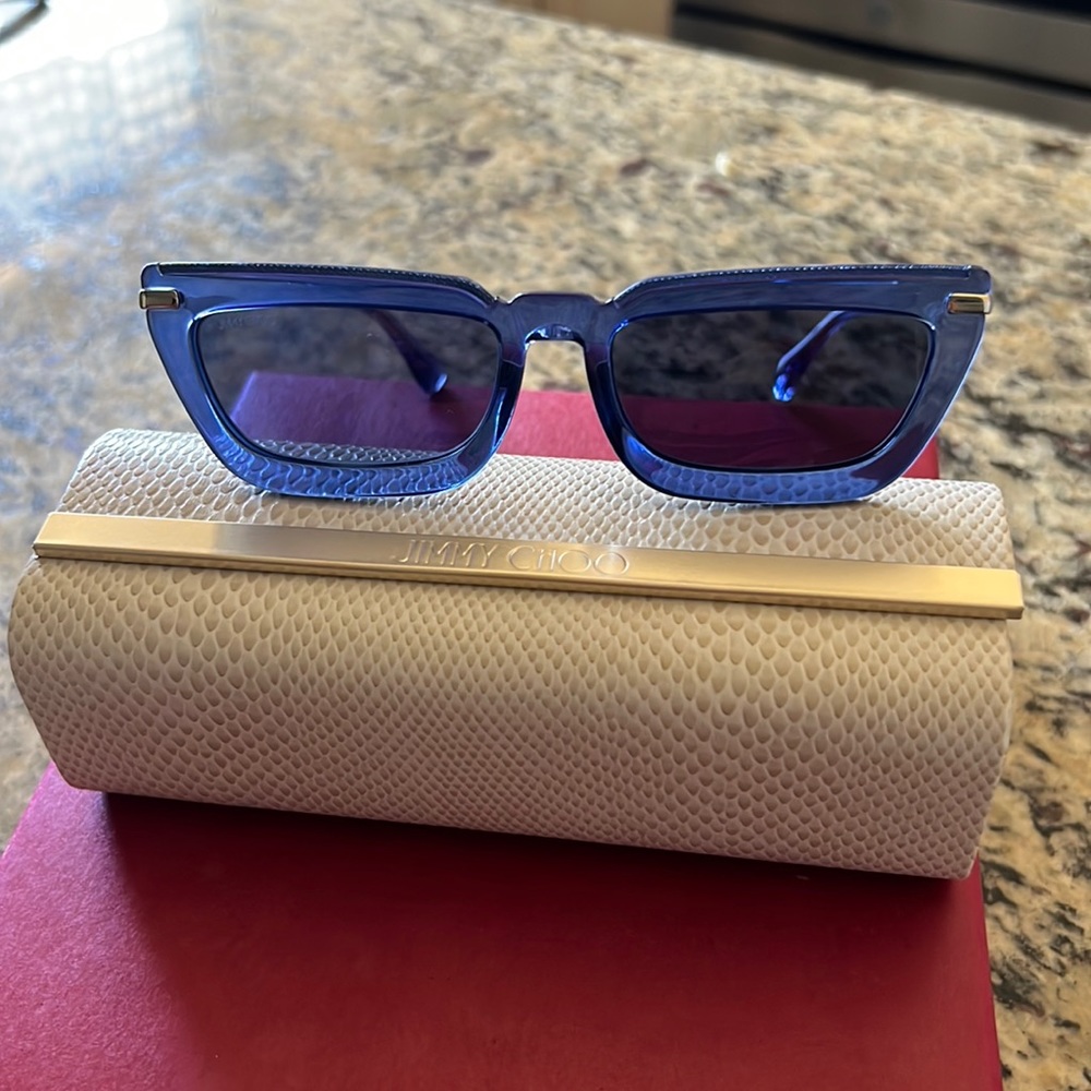 FINAL PRICE NEW JIMMY CHOO VELA/G/S 0EIB K1 GREY GOLD GLITTER SUNGLASSES